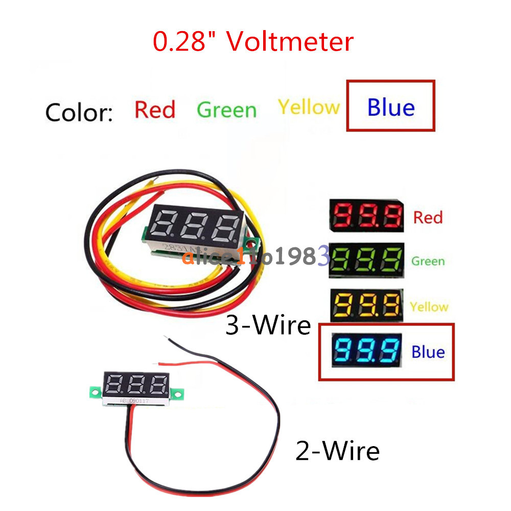 2/3 Wire 0.28" LED Display Digital Voltmeter Gauge Voltage Detector Panel Meter