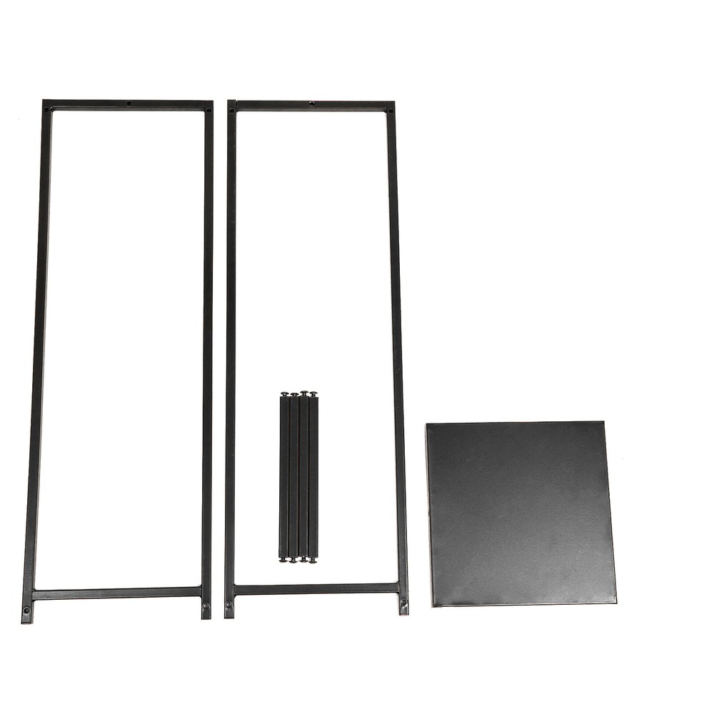 Black 9.8*9.8*29.5in Modern Rectangular Iron Flower Display Rack With Iron Plate