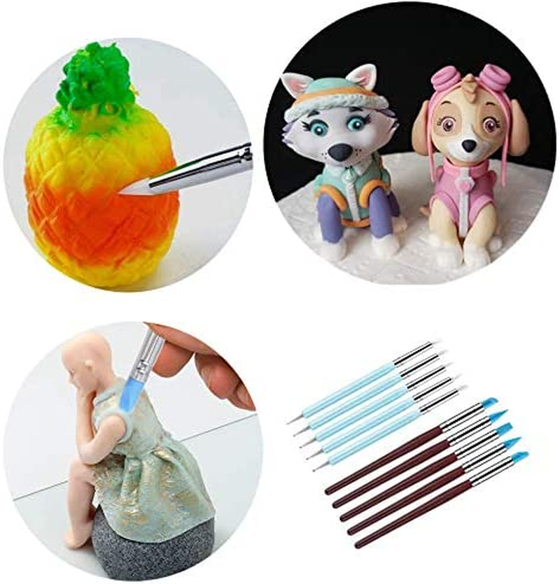 Silicone Clay Sculpting Tool - 10Pcs Modeling Dotting Tool for Pottery Craft