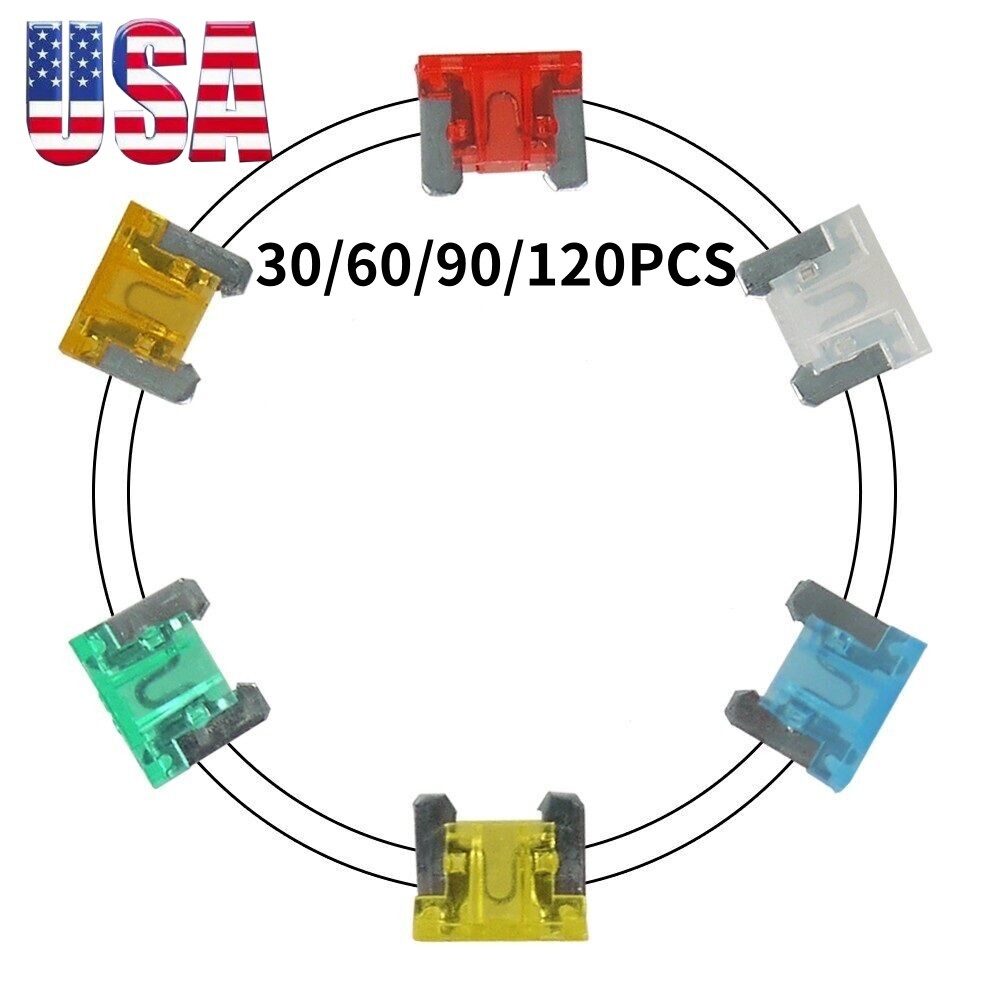 30/120x Micro Blade Fuse Assorted Kit Mixed Low Profile Mini Car Van Auto 5A-30A