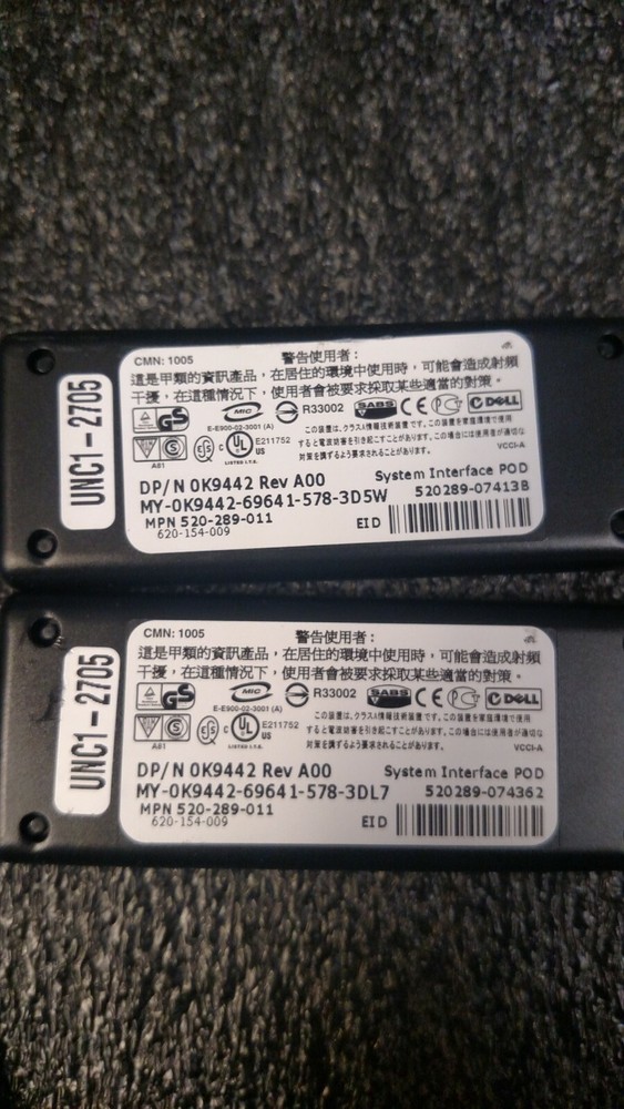 Lot of 2 Dell UNC1-2705 System Interface POD Adapter (*)