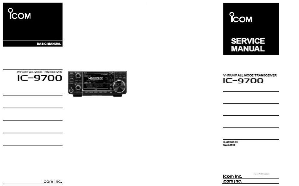 ICOM IC-9700 BASIC INSTRUCTION MANUAL + SERVICE MANUAL - 32LB PAPER