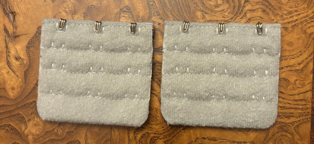 Three Hook and Eye Bra Extender – Gray – Pack of Two