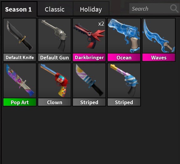 Murder Mystery 2 Inventory