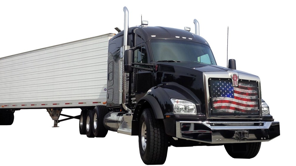Kenworth T880 Inside Mount Premium Mesh 'Old Glory' bug screen