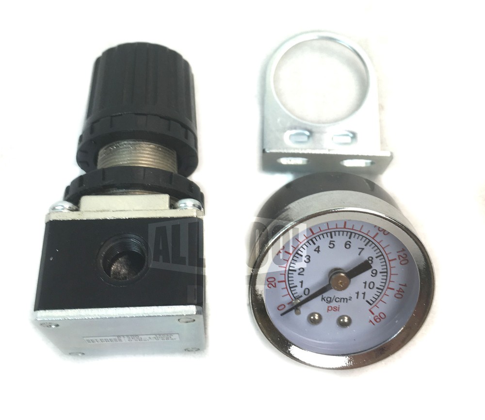 1/4" MINI REGULATOR W/ GAUGE FOR COMPRESSOR COMPRESSED AIR PRESSURE New