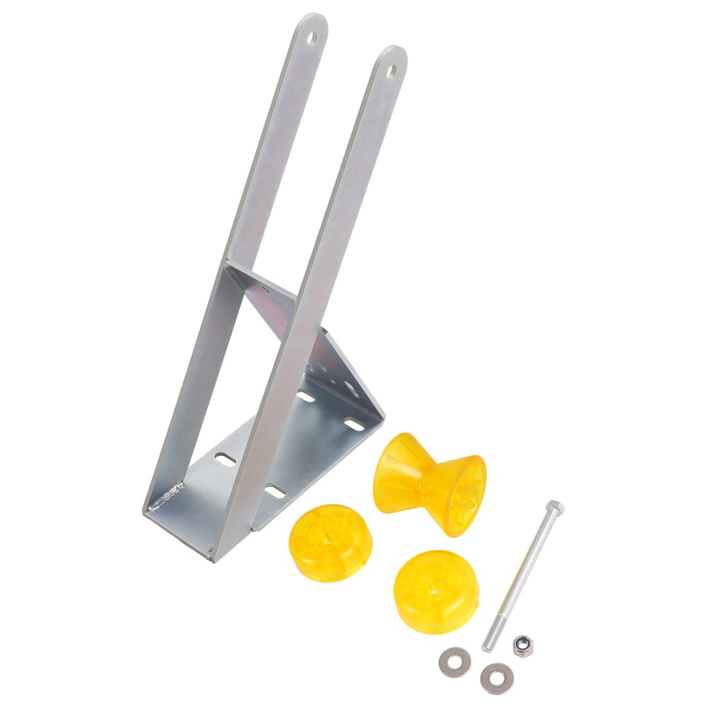 Galvanized Boat Trailer Winch Stand Seat with Yellow Roller For Winch Posts