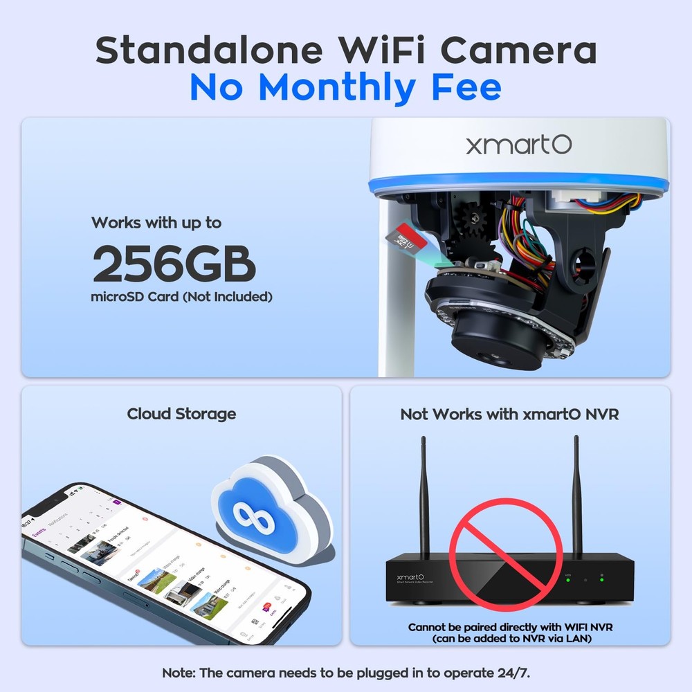 [AI Tracking Ceiling CAM 2K HD Metal PTZ Dome Wireless Security Camera with A...