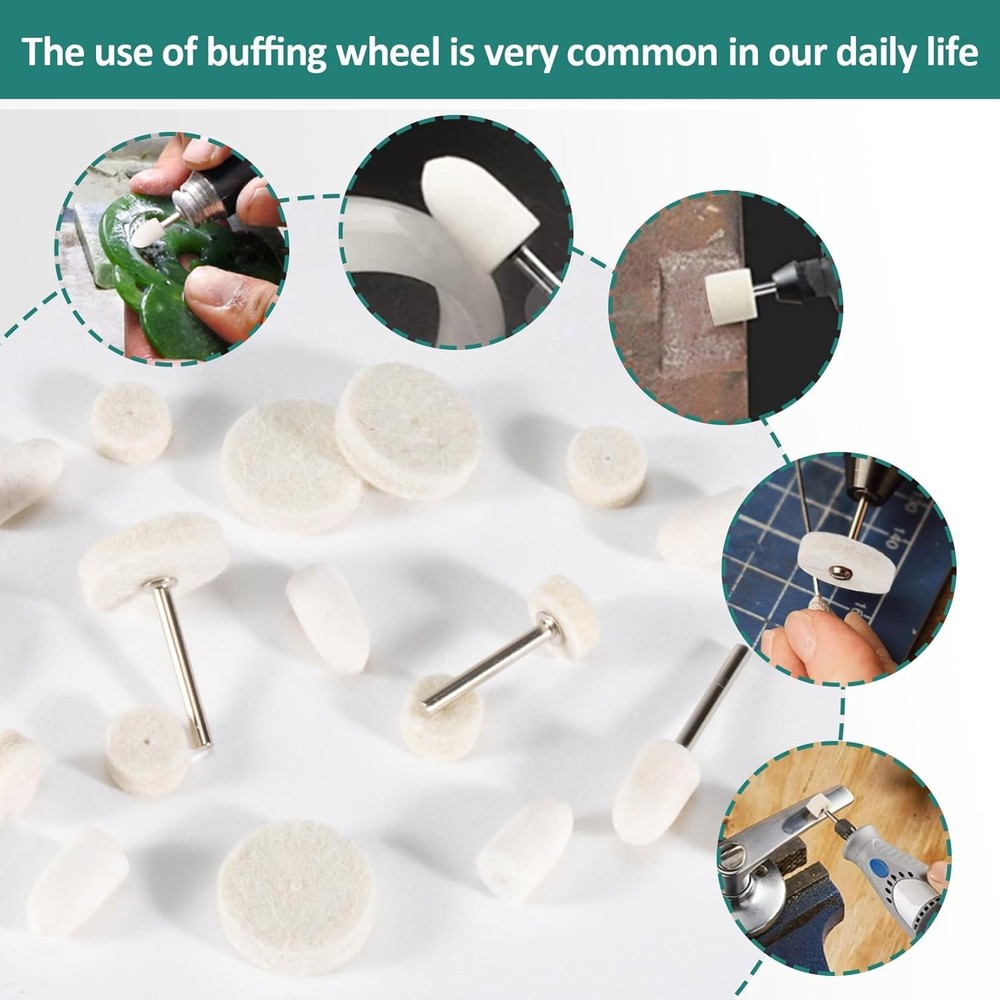 Sukh 145PCS Wool Felt Polishing Pad - Buffing Bits...