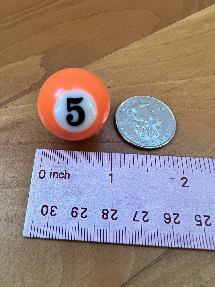 Replacement Mini Billiard Pool Ball Approx 1" Ball Number #5 Solid Orange