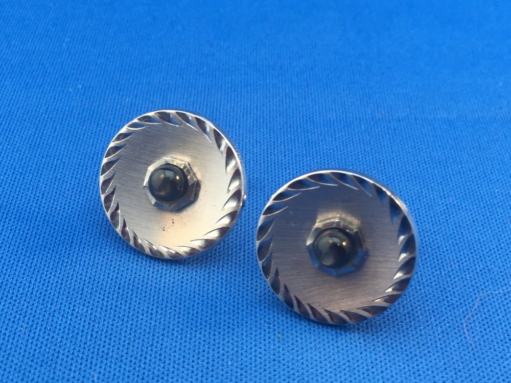 Vintage Sterling Silver Mid Century Modern Cufflinks