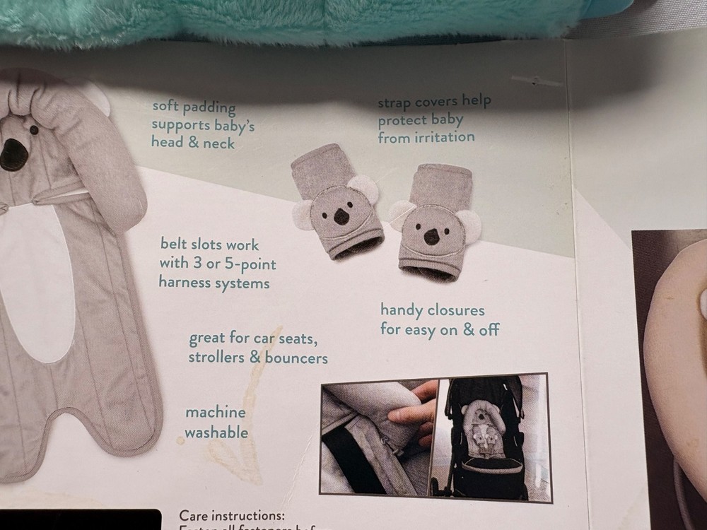 NWT Travel Bug Infant Head Support Pillow & Strap Cover Set