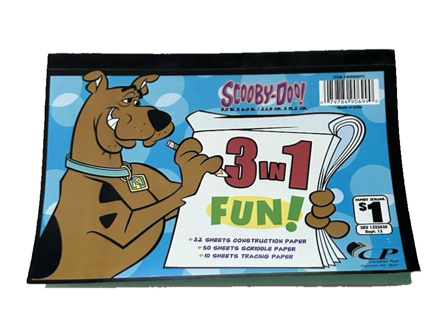 Scooby Doo Construction/Scribble/Tracing Paper 9” x 6” 92 Sheets/Pack