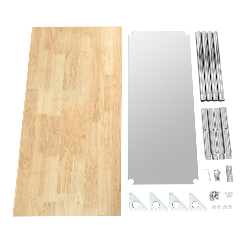 Oak Wood Top Work Table Workbench Work Table with Undershelf 500kg Load Capacity