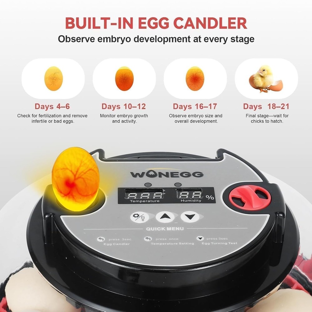 Gen II - 12 Egg Automatic Incubator, Two-Stage Humidity with Auto-Refill & St...