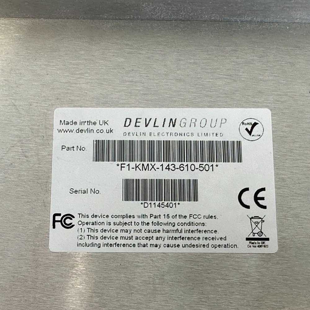 Harris Rapidfire Devlin Group Electronics F1-KMX-143-610-501 Keyboard