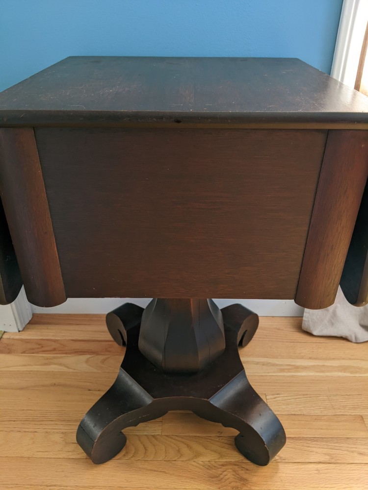 RARE Antique Solid Mahogany Imperial Grand Rapids Folding Side Table Drop Leaf