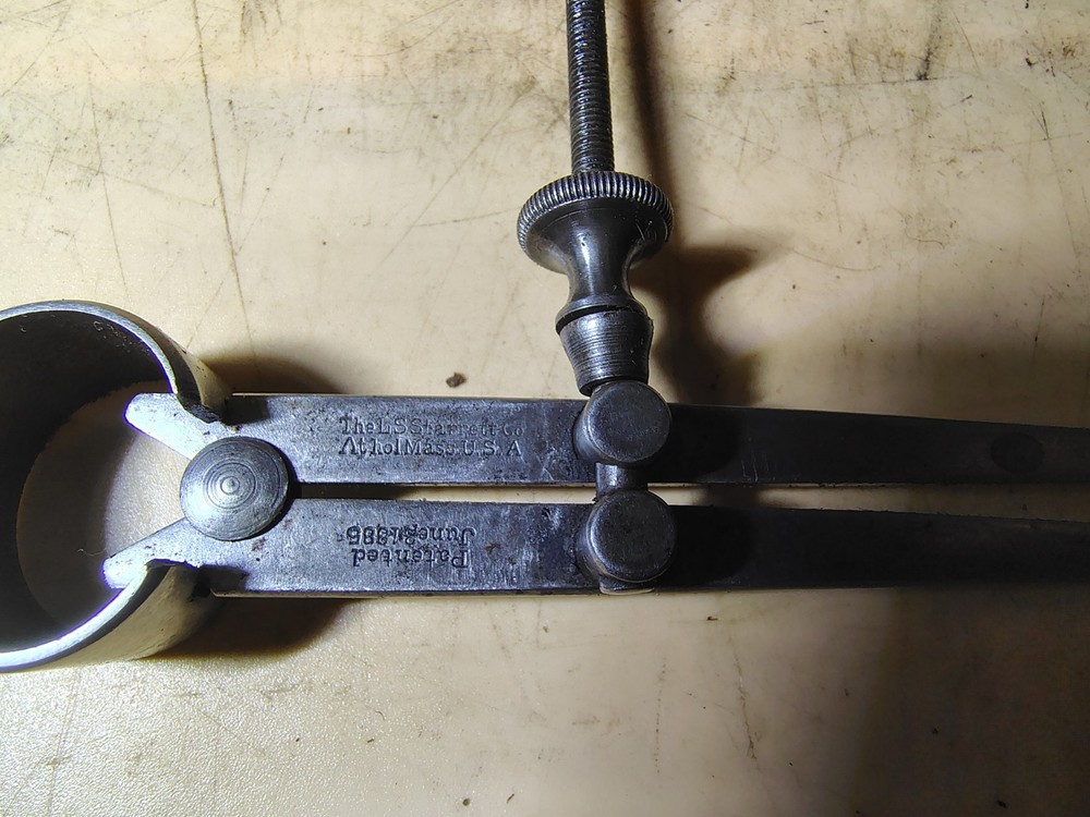 Vintage Starrett 8", 5" Spring Joint Flat Leg Inside Calipers