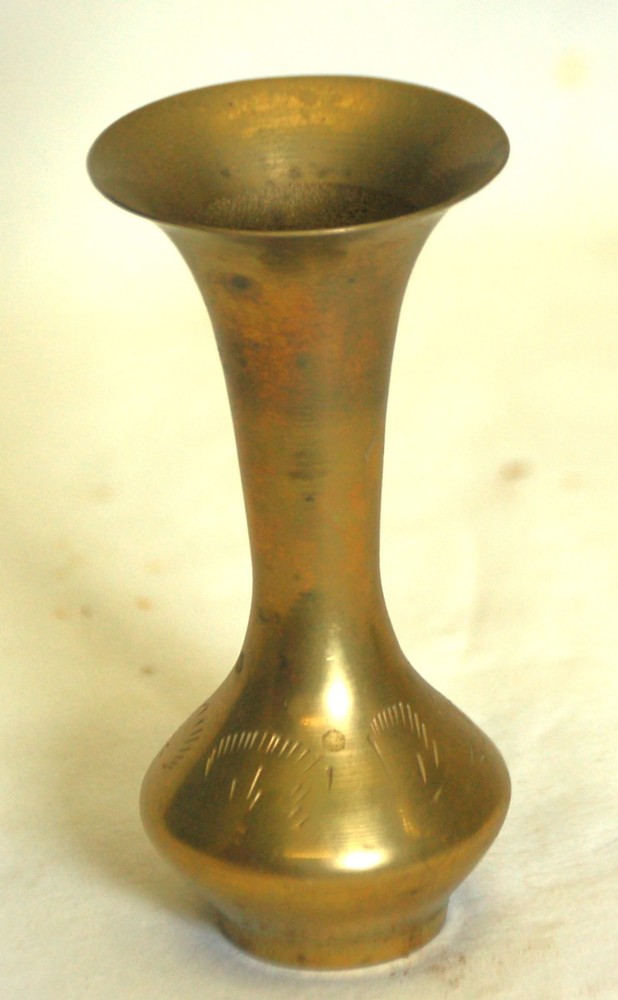 Miniature Etched Brass Bud Vase