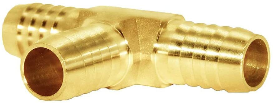5/8"ID Hose Barb Tee 3 Way Updated QualityUnion Fitting Intersection/Split Brass
