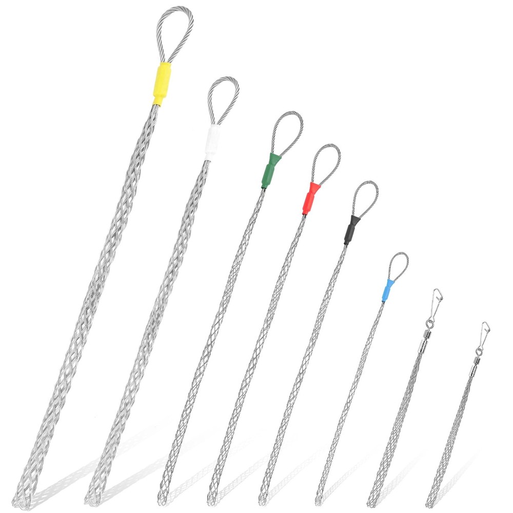 8 Pcs Cable Puller Socks, 1/2 to 3/4 Inch & 4-25mm Wire Pulling Grip Kit, Gal...