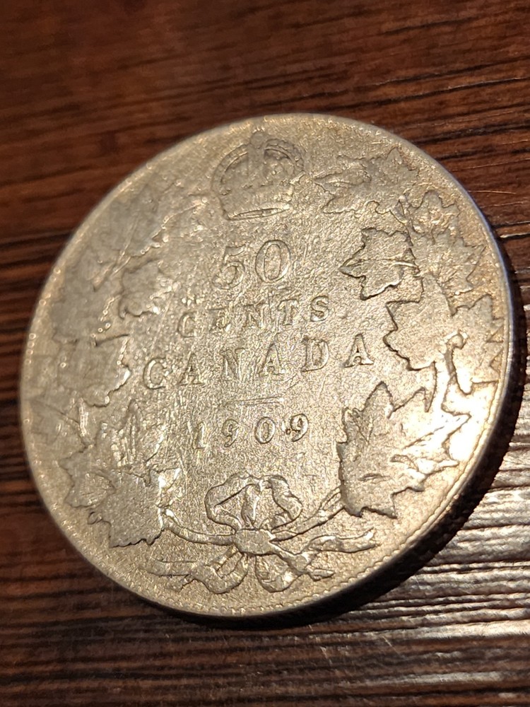 1909 Canada 50 Cents Silver Coin