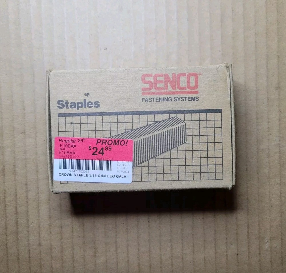 Senco E10BABN (3/16" x 5/8") Galvanized Staples 5000 Count - NEW! (READ!)