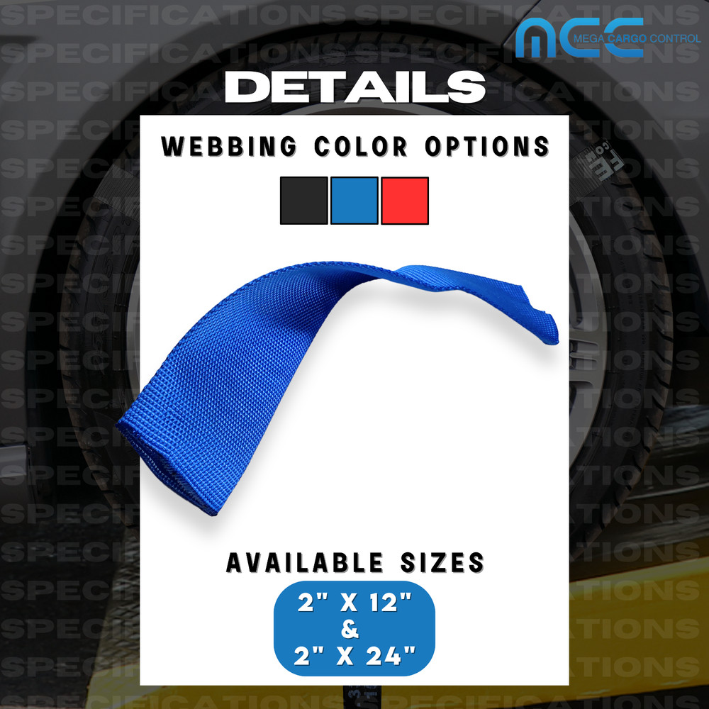 10 Pack 24" Sliding Sleeve Webbing Web Protector for 2" Ratchet Tie Down Strap