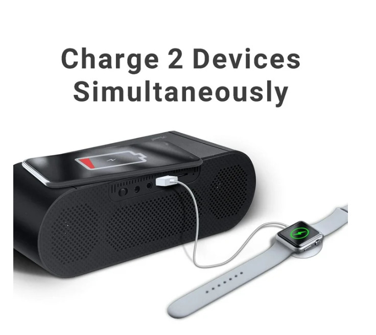 Alarm Clock Radio Wireless Charging & USB Port Bluetooth Speaker LED Display