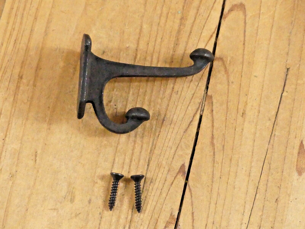 20 PCS Cast Iron Vintage Style Coat Hooks Hat Hook Rack Hall Tree Flat Black