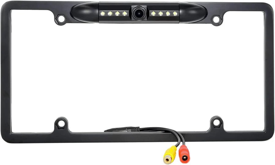 Absolute CAM2100B Black License Plate Backup Camera Front Rear View Reverse