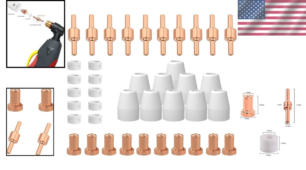 Comprehensive 40 PCS Plasma Cutters Nozzle and Electrode Kit - High-Performance