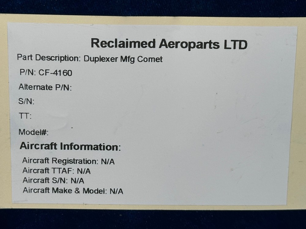 COMET DUPLEXER P/N: CF-4160