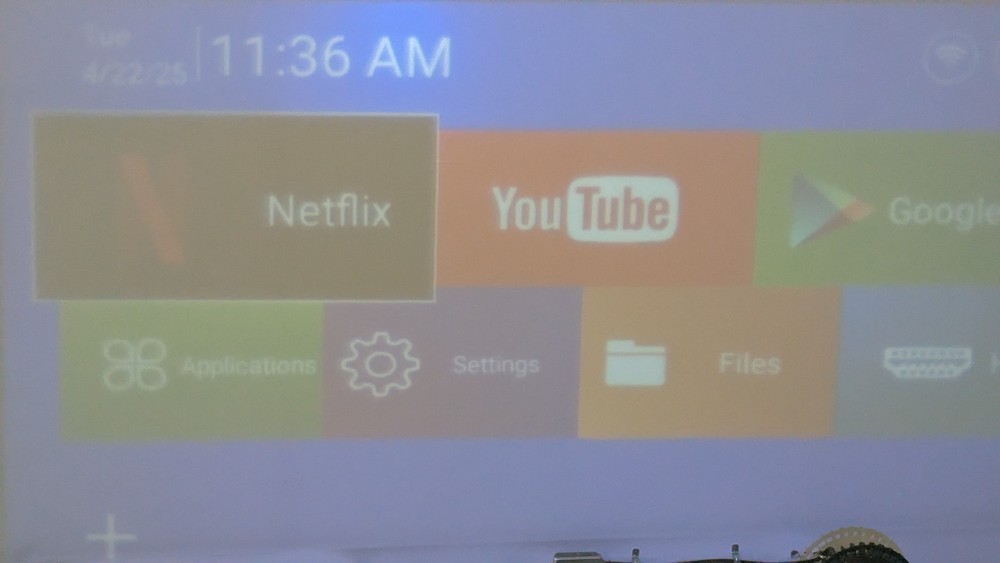 Android F300 White Ultra HD High Dynamic Range Smart Projector + HDMI Cable