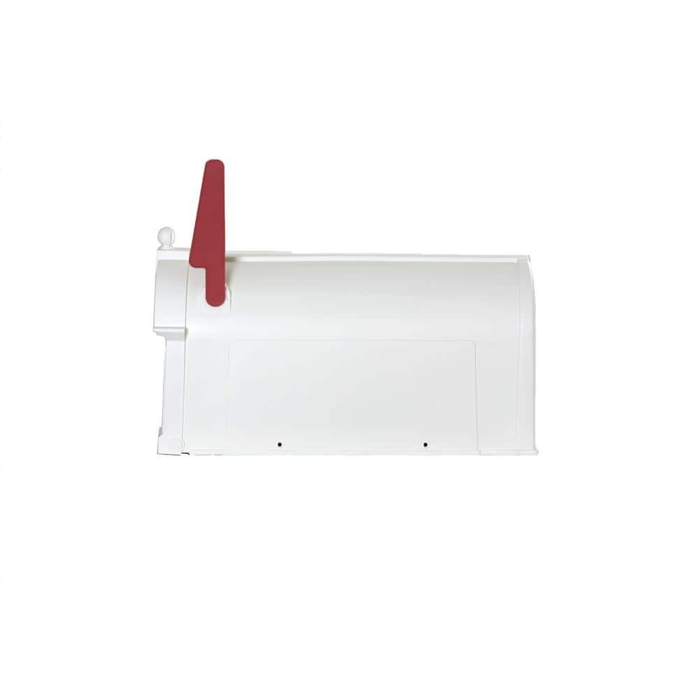 Ambrose White Post Mount Mailbox Large Plastic Residential Home Mail Box