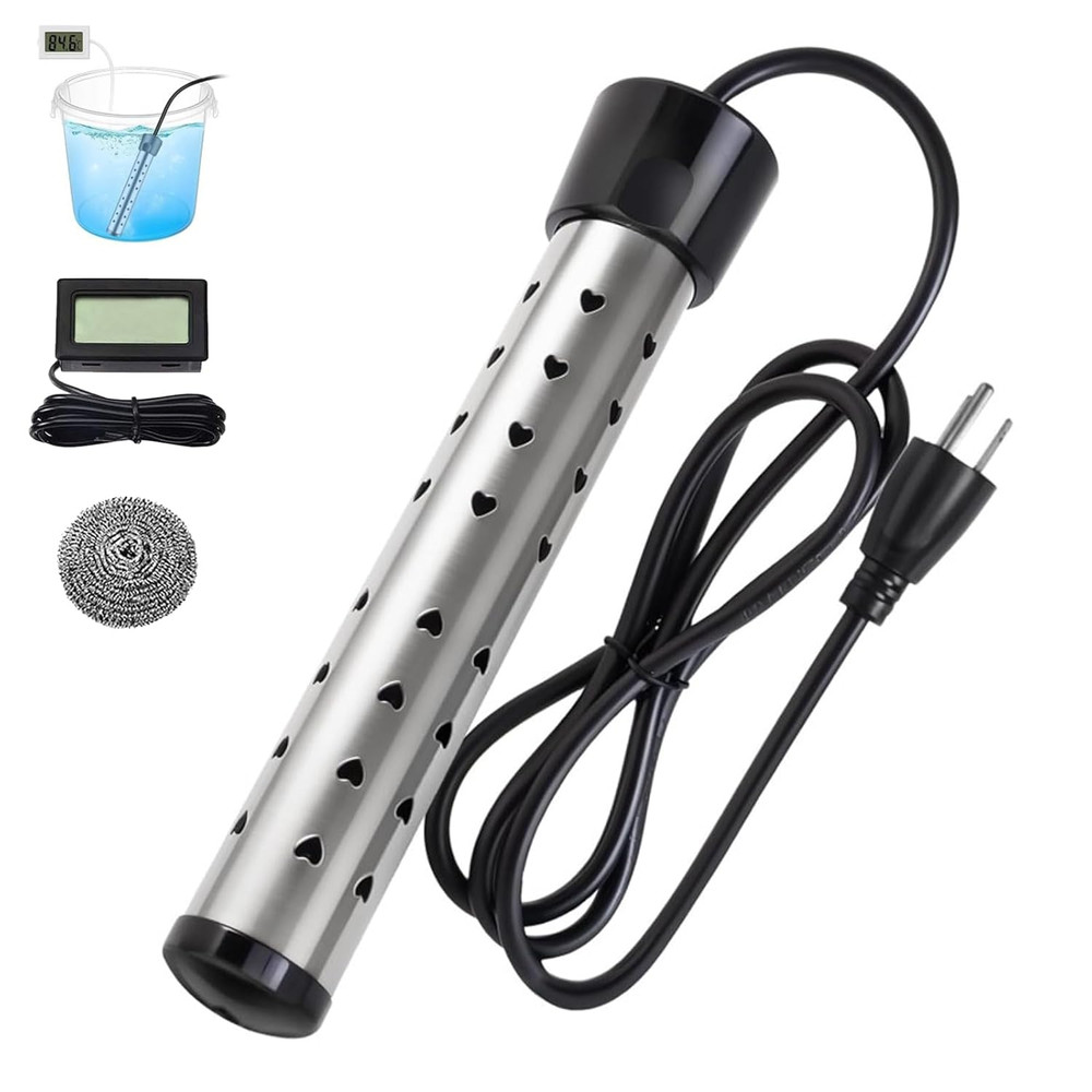 Immersion Water Heater,Anti-Scalding Bucket Heater with Stainless Steel Guard He