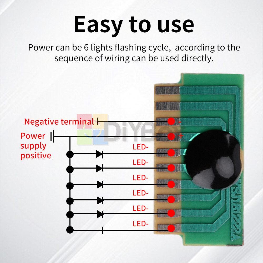 5Piece DC3-5V 6-way LED Driver Cycle Flashing Control Board DIY Light Module New