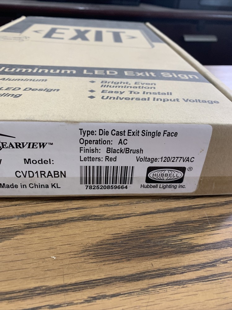 Clearview CVD1RABN die cast exit single face Sealed