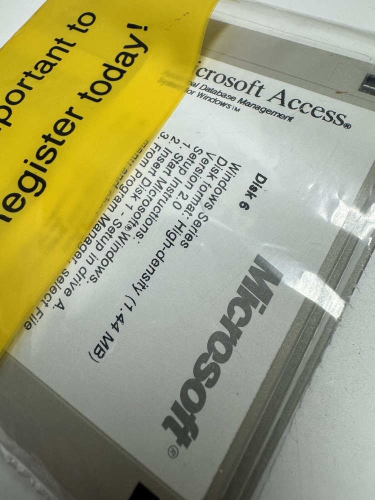 VINTAGE 1994 NOS Microsoft Office Access Version 2.0 Database Management System