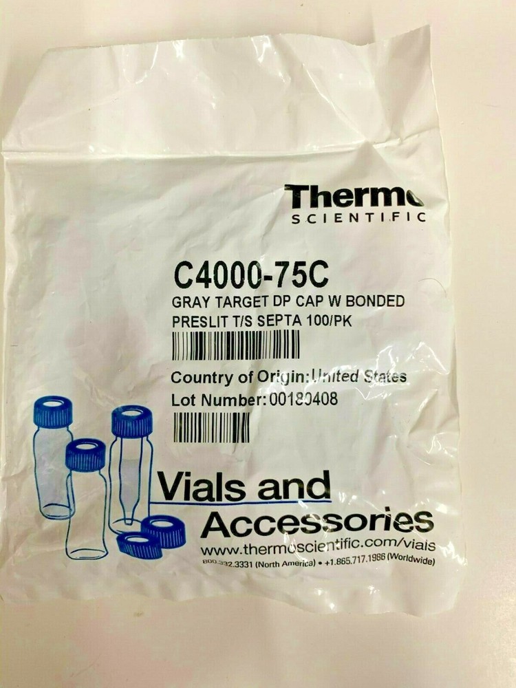 Thermo Scientific C4000-75C Gray Target DP Cap 100 per Pack