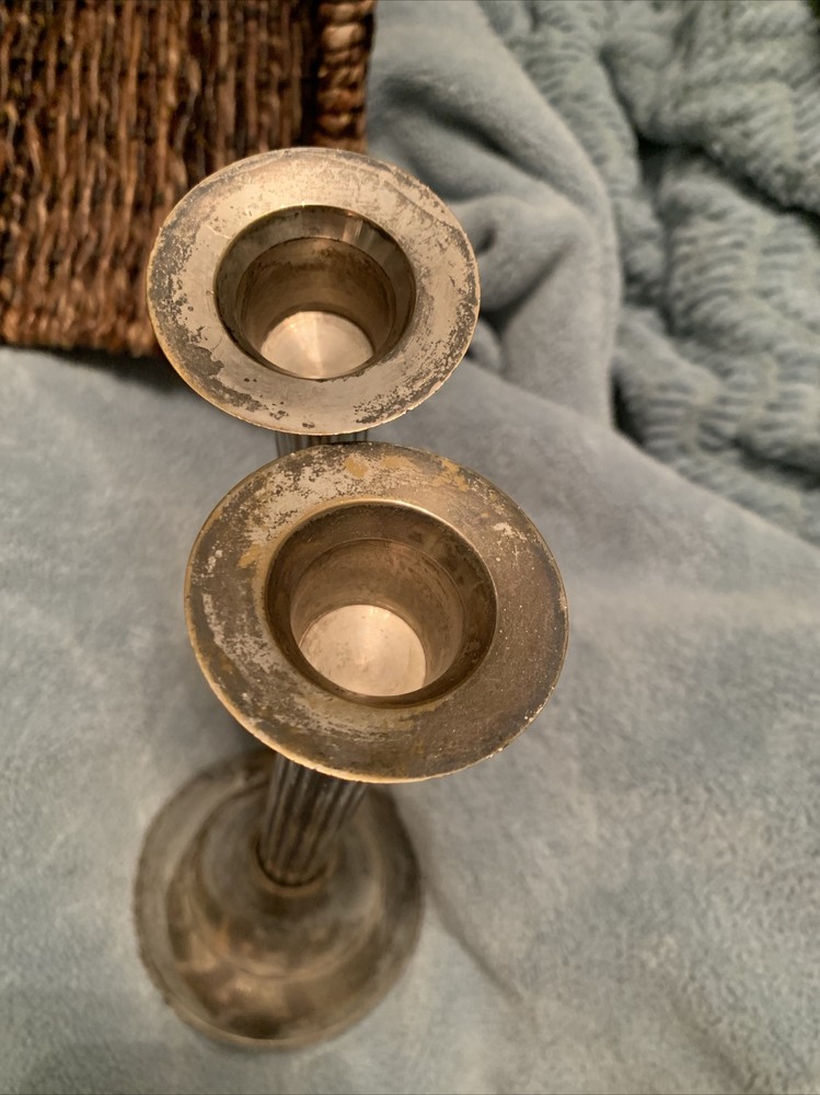 International Silver Company Handmade Silver Plated India Candlesticks