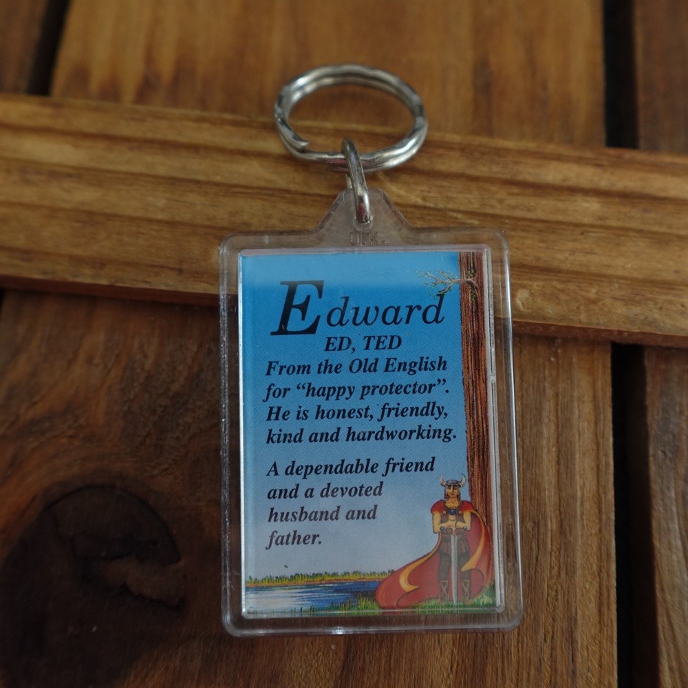 Edward Personalized Keychain Plastic Novelty Name Definition Meaning Gift