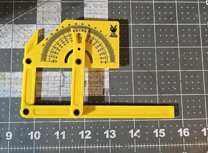 CCKL ~ Creator Yellow Plastic Adjustable Protractor Angle Finder- inside/outside