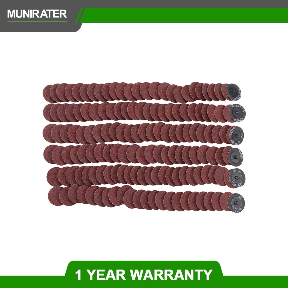 150 Pack 2" Roll Lock Die Grinder Sanding Discs 60 Grit Medium Torque Sand Discs