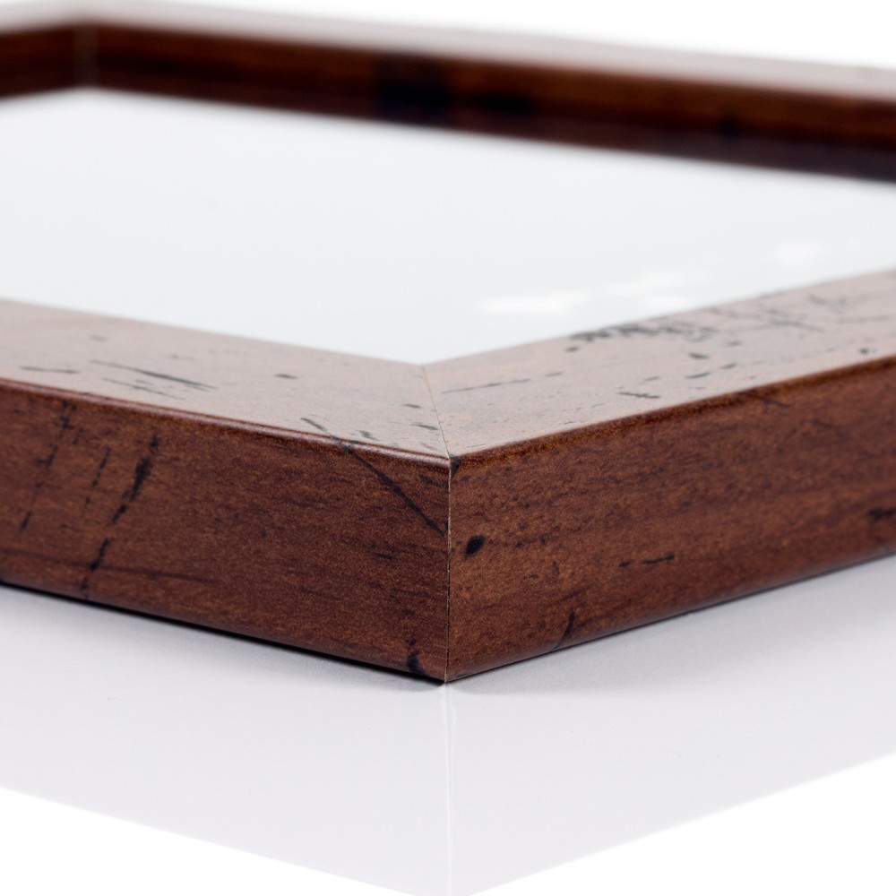 Craig Frames 1.25" Flat Distressed Rustic Brown Picture Frame