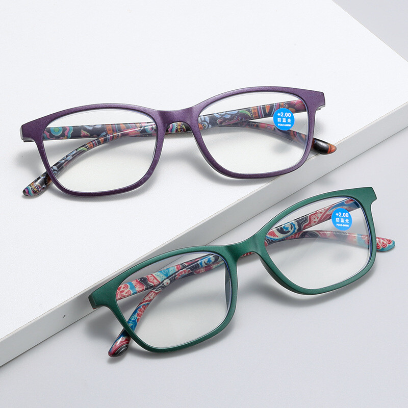 nti blue presbyopia glasses with printed reading glasses,patterned glasses