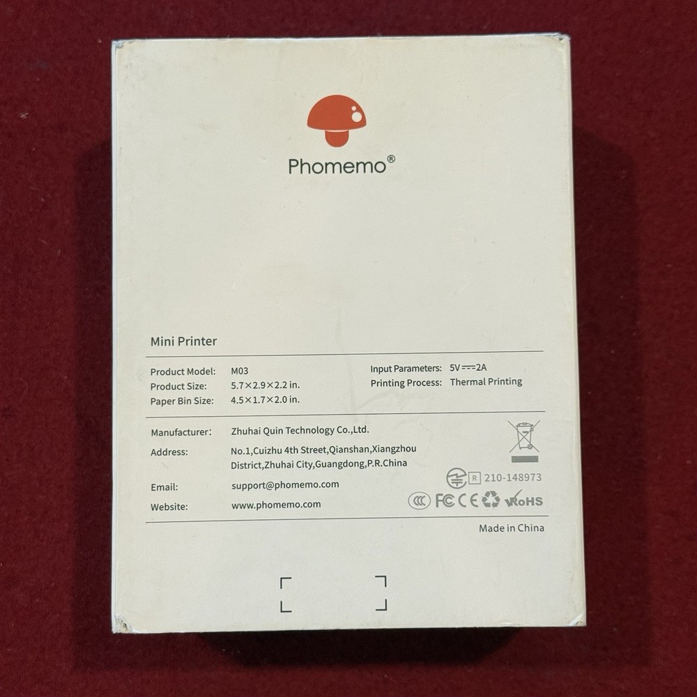 Phomemo M03 Mini Printer - No Paper or Cords