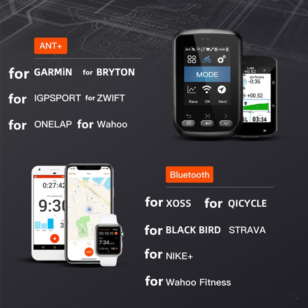 ANT+Bluetooth Bike computer Cadence And Speed Wireless Dual Module Sensor