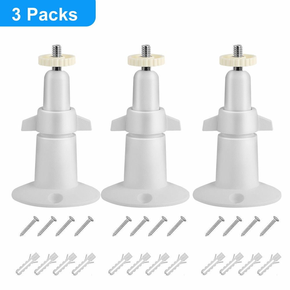 3pcs White Wall Mount Stand Bracket Adjustable For Arlo Pro 2 Security Camera