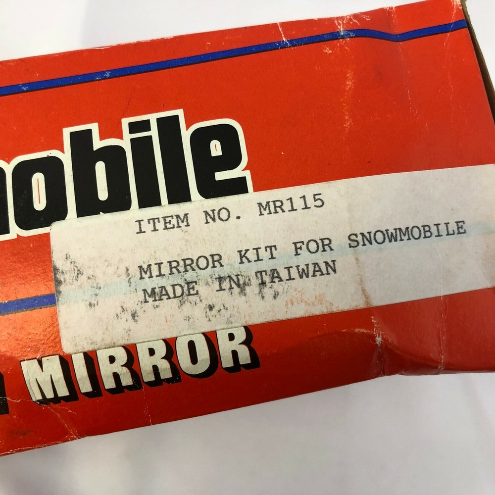 Vintage Black Snowmobile Mirror in Box Model MR115 Generic Mirror Only